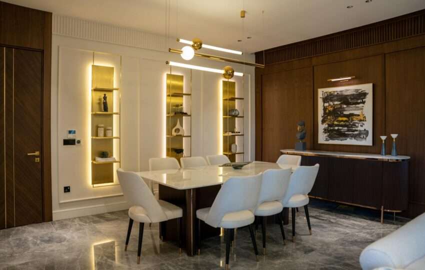 Luxury interior design company in Vizag creating modern home interiors with custom furniture, elegant lighting, and premium interior design solutions.